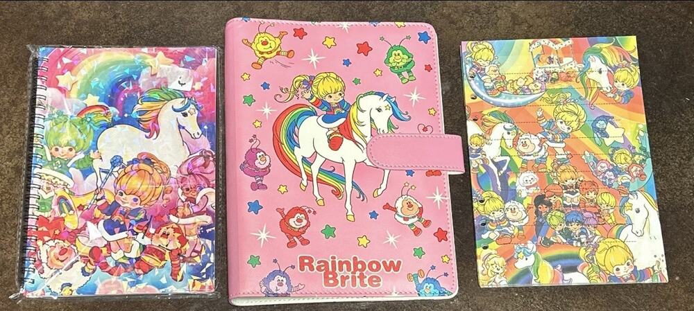 Rainbow Brite size A5 Binder w/ stationery paper and notebook